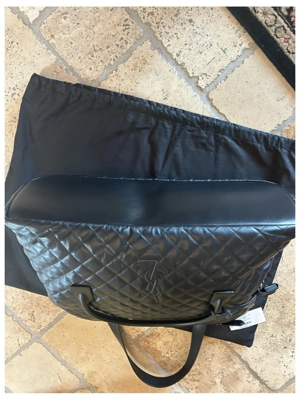 Saint Laurent YSL monogram ES giant Black Quilted Leather travel bag made Italy
